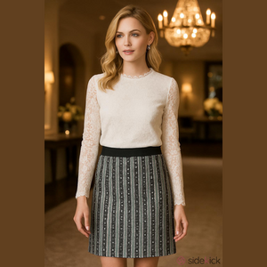 Etcetera Black & White Lace Skirt Size 4